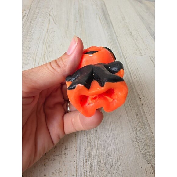 Vintage gurley scarecrow pumpkin candle jack-o'-lantern mini Halloween decor - Picture 7 of 7